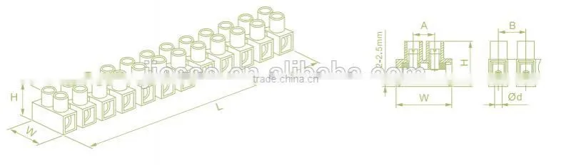 Good Quality and Cheaper H or W type 12way insulated terminal block connector