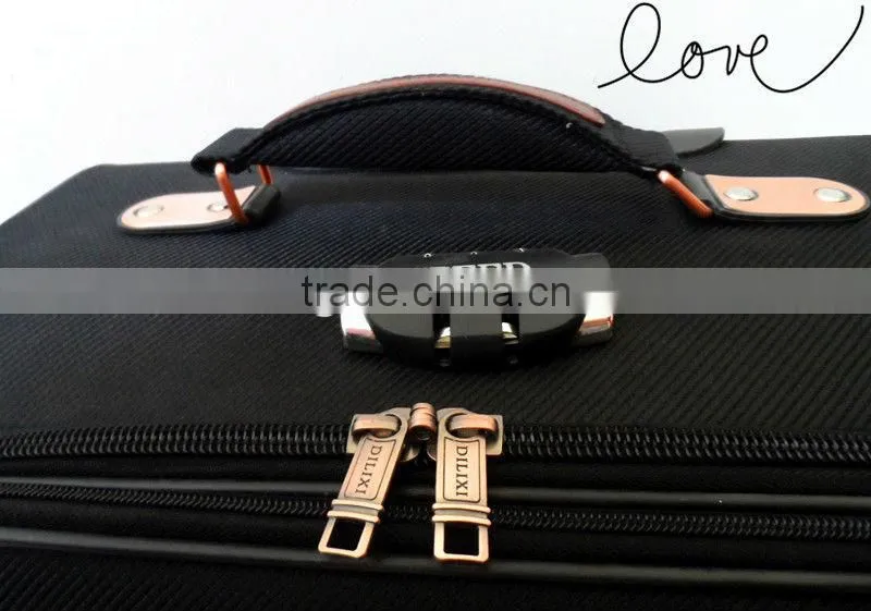 2013 New Retro classic soft side trolley case rubber on aluminum wheel