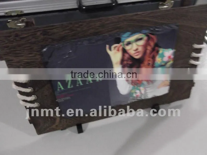 SH39 Wooden-frame stone painting sublimation slate as souvenior