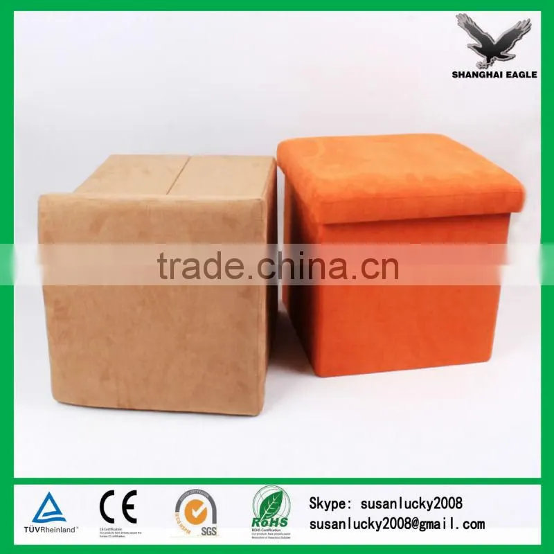 High Quality Velvet Fabric Foldable Storage Stool (diectly from factory)