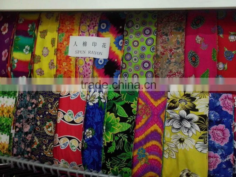 Reactive printed 100%Rayon fabric women dress wholesale cheap viscose fabric
