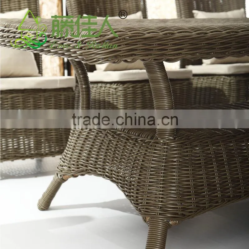 Outdoor Plastic Synthentic PolyRattan Resin Wicker 8 Seater Table Chairs Set