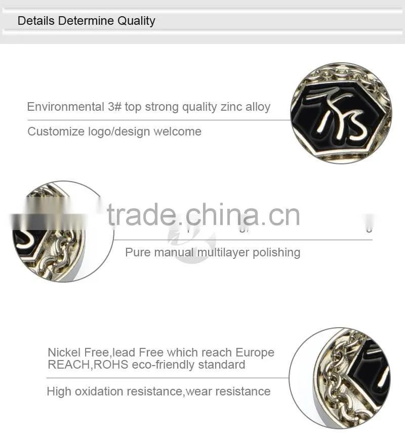 Custom China Cheap Round Shape Engraved Metal Buttons caps