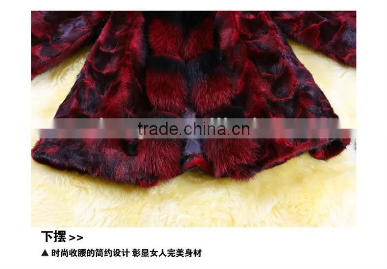 Newest Mink Fur Coat Women Fashion Fox Wool Fur Coat 2013 "11"