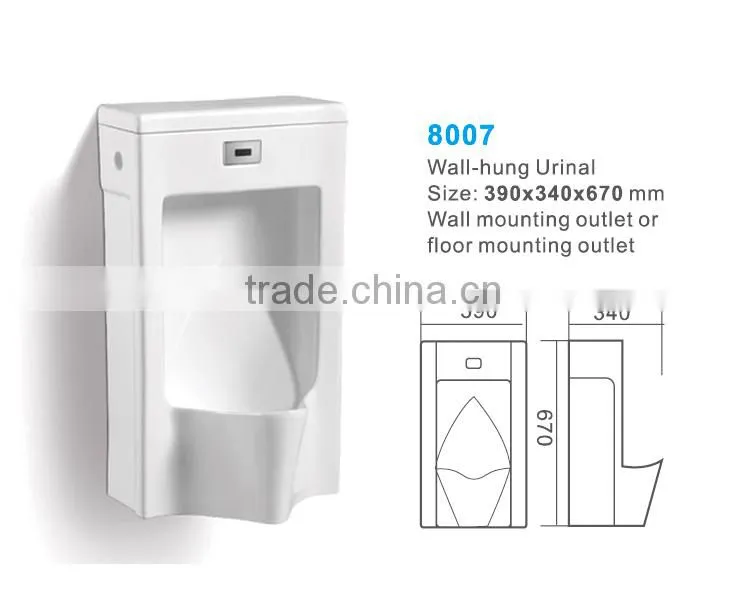 Waterless wall hung urinal, ceramic sanitary ware urinal bowl