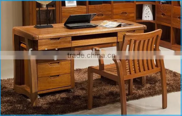 wood furniture bookcase and study desk / bookcase with study table solid wood furniture D3101