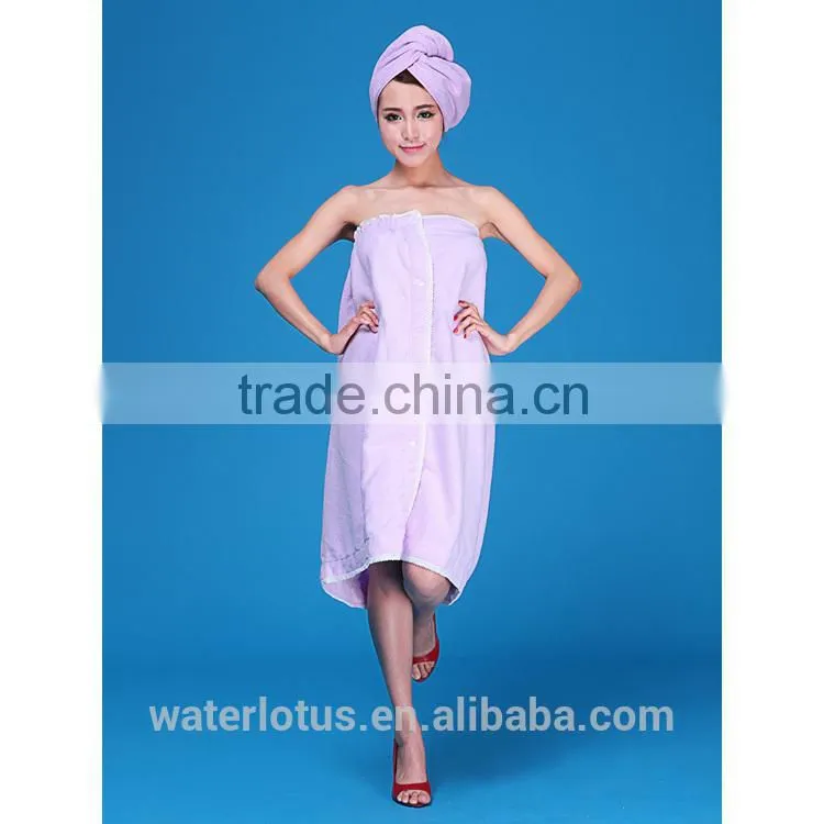 2014 yiwu manufacturer made in china hot sale microfiber bathrobe for women