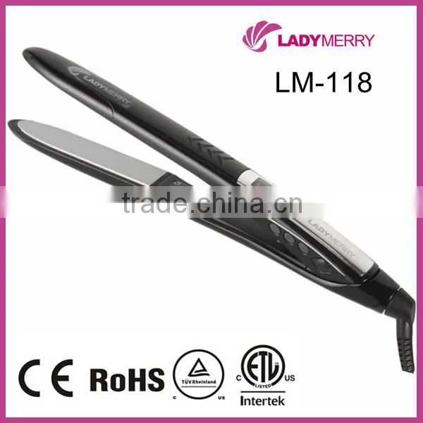 european nano flat iron titanium with logo printing