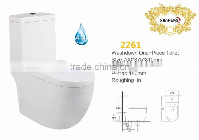 New-design Elongated High Efficiency Toilet /washdown one piece toilet,ceramic wc,sanitary wares,bathroom accssories