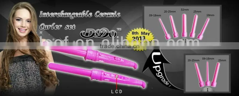 Factory OEM Professional LCD display digital hair wand curling iron
