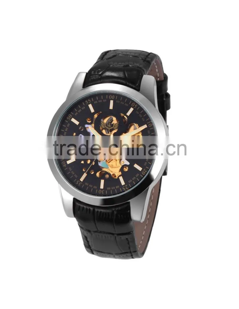 2016 Customized logo watch skeleton,custom customized logo watch,business automatic watch