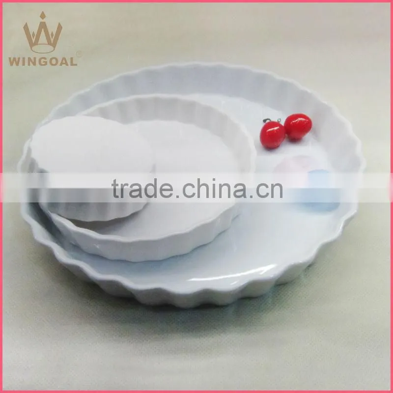 glazed porcelain round shaped pizza plate