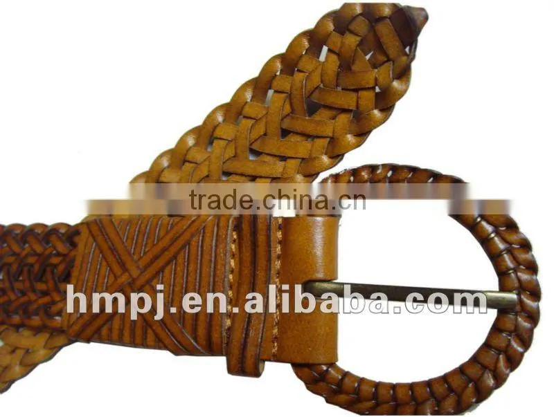 Genuine Woman's Braided Leather Belt