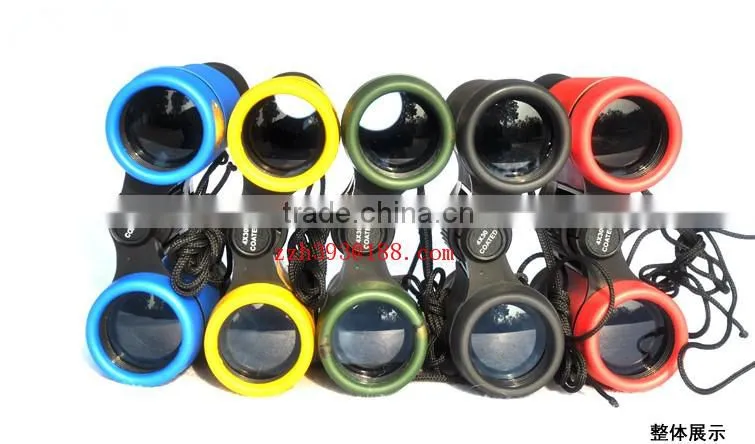 Made in China color toy binoculars , children binoculars ,kids plastic gift binoculars Environmental rubber toy telescope 4X30