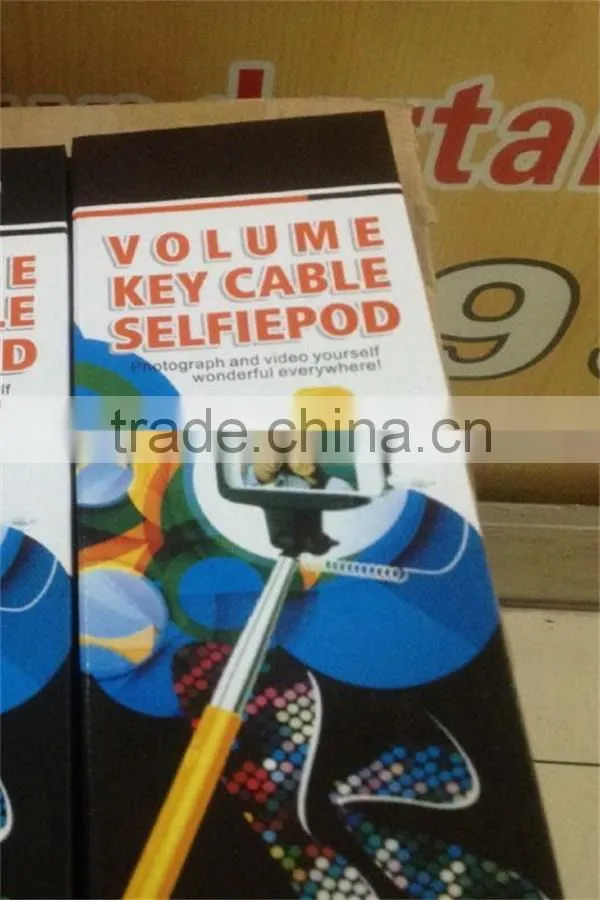 2015 Factory Price High Quality Colorful Smartphone Monopod Selfie Stick With Bluetooth Shutter