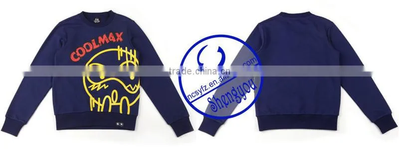 Wholesale custom nanchang factory 100 polyester mens pullover sweatshirt