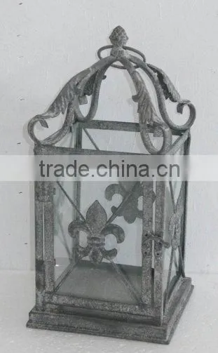 100523F- square metal candle lantern