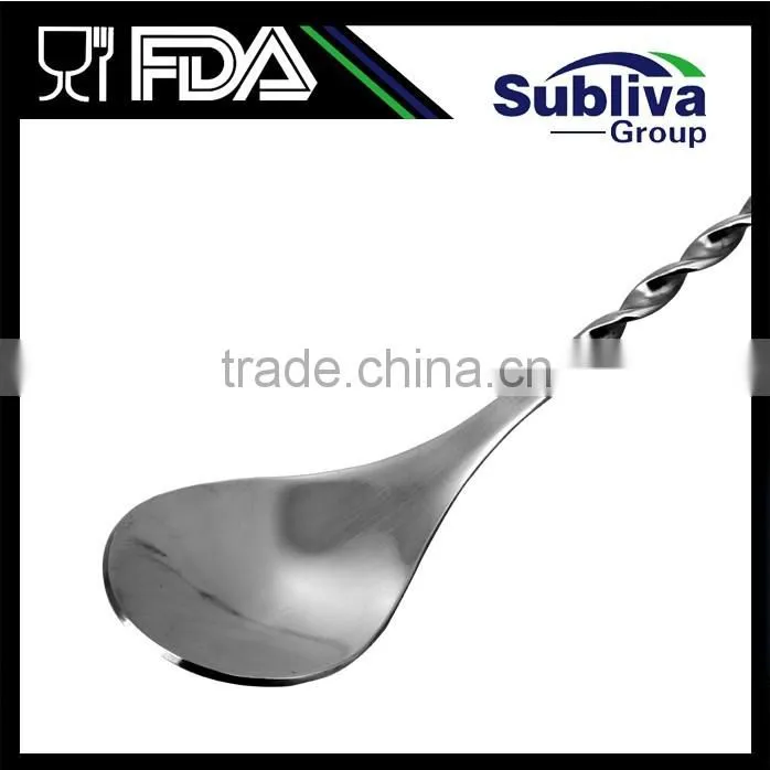 Manufacturer 280mm Stainless Steel 304 Disc Tail Bar Spoon
