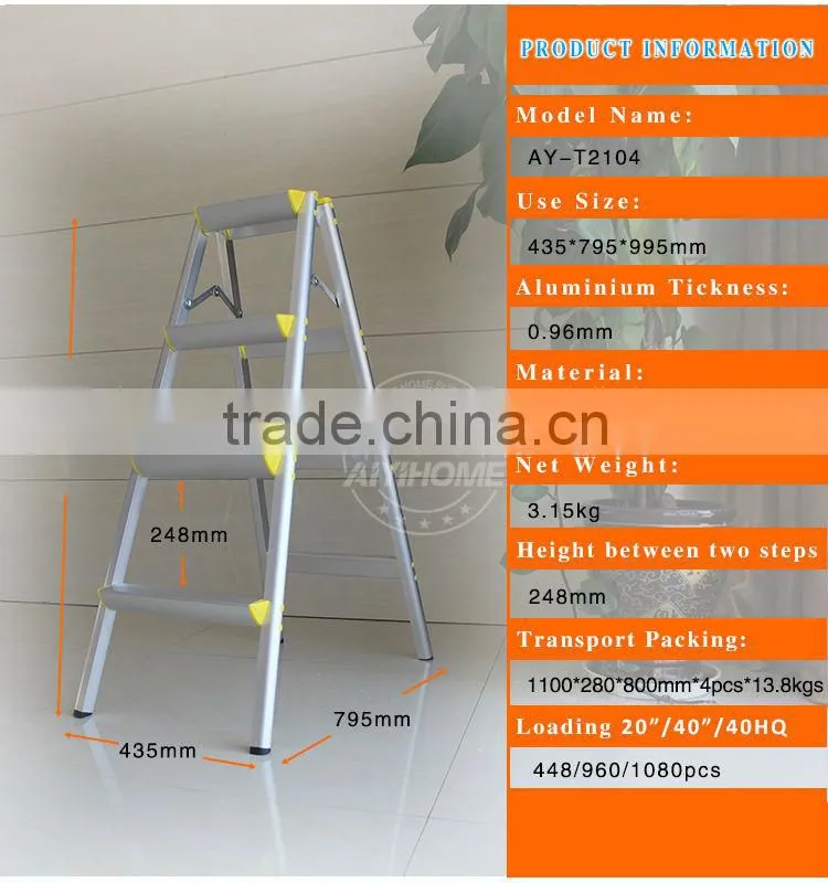 Hight Increase Heavy Duty Mental Ladder Folding Aluminium Ladder,Aluminum Step Ladder Fodable Step Aluminium Alloy Ladder