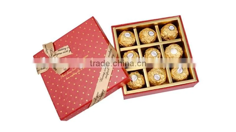 Wholesale Customized Logo Ribbon Packing carton box for sweet