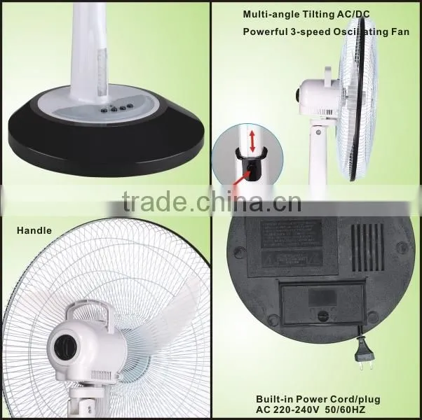 3-speed double battery electric stand fan