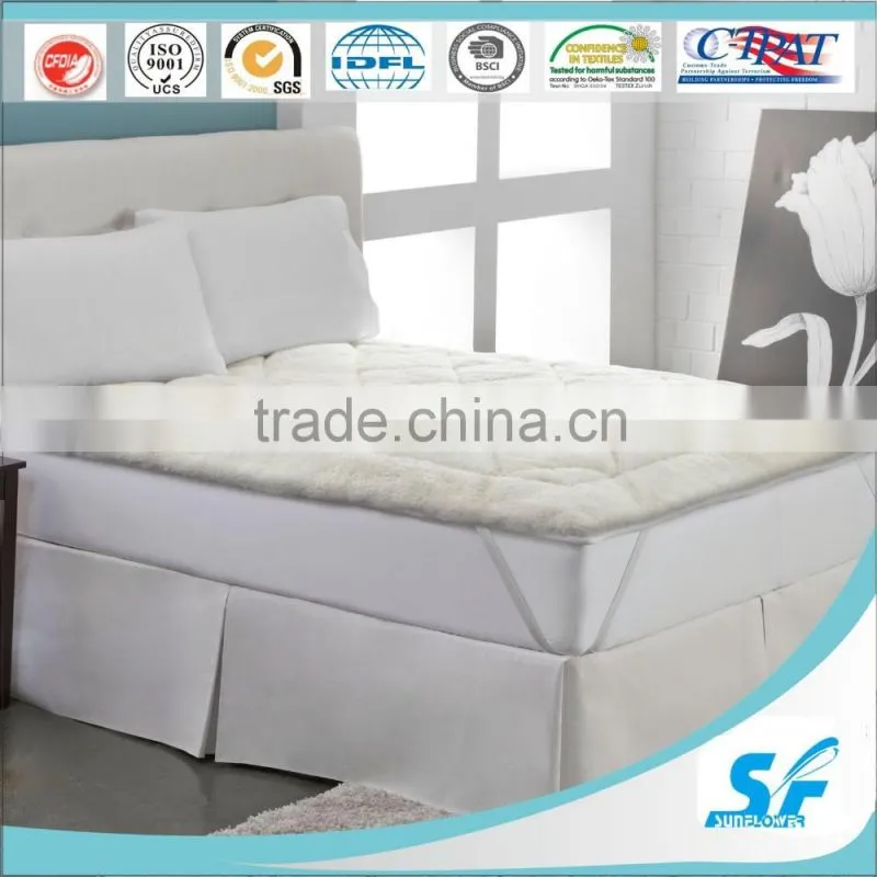 waterproof cotton pattern 10%goose down fill home hotel bed mattress pad topper