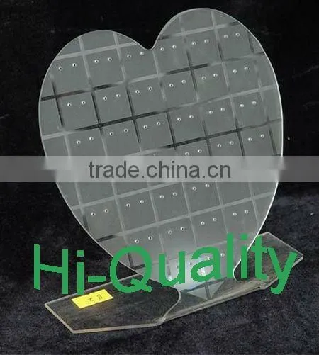 Heart shape Clear Acrylic Pendant Display Stands, Acrylic Earring Jewelry Displays