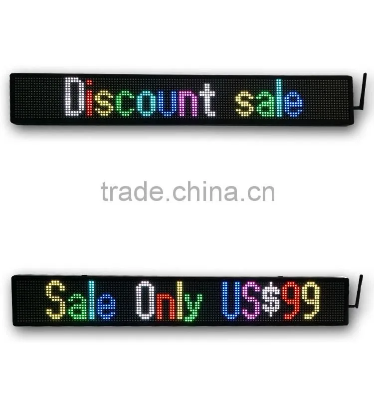 P6-16x128RGB supply 5V/12V double line programmble full color led sign with wireless SMS and computer software USB control