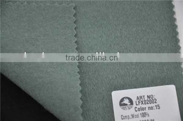 Hot selling light green 100 wool fleece woolen fabric for coats