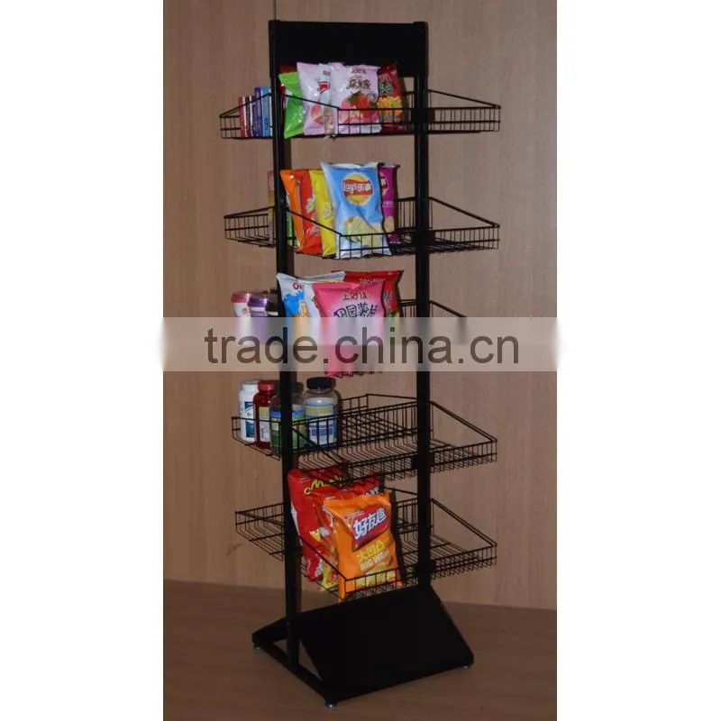 high quality free standing pets food display rack supplier