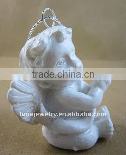 Beautiful resin baby figurine, home decoration, white resin angle