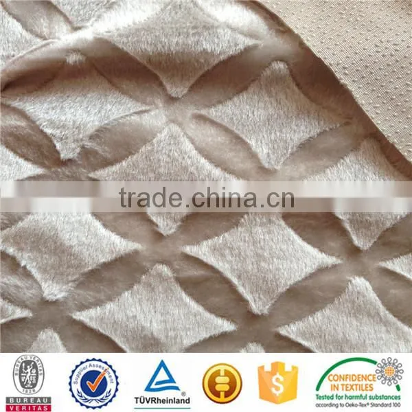 2015 New Design Anti-slip Plastic Dots On Brushed Velboa Upholstery Fabrics For Cushion Pet-seat Sofa Cushions