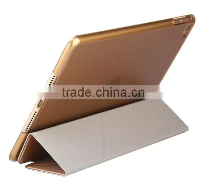 Silk Pattern Bling PU Leather Transformer Foldable Cover For iPad Mini 4