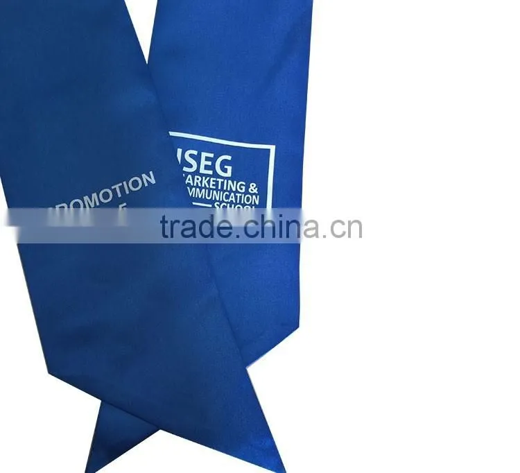 Royal blue imprinted shiny satin plain stoles