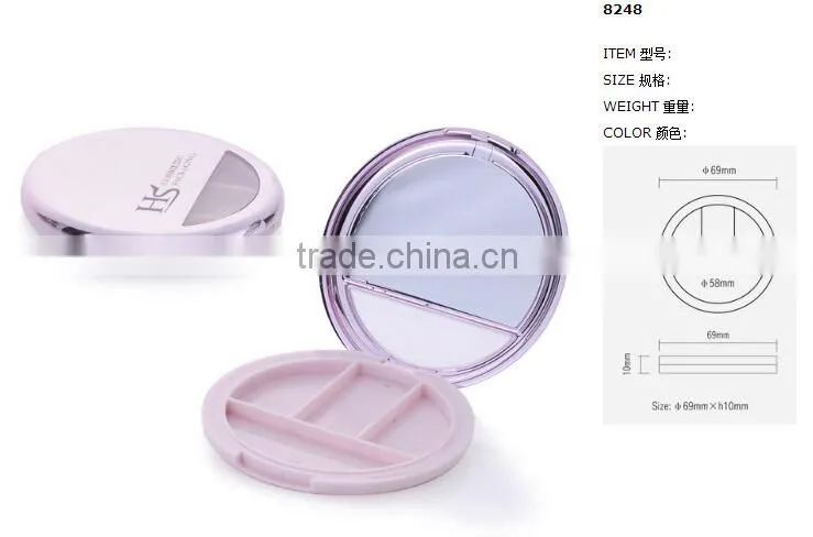 Custom Ultrathin 3 Color Empty Eyeshadow Palette Packaging With Mirror