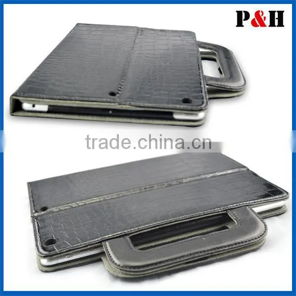 Portable Croco leather carry case cover for ipad air