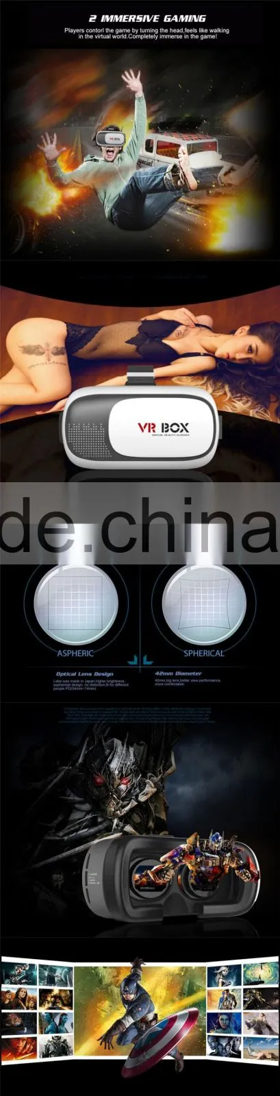 2016 original design DIY 3D Virtual Reality Goggles, VR box 2.0