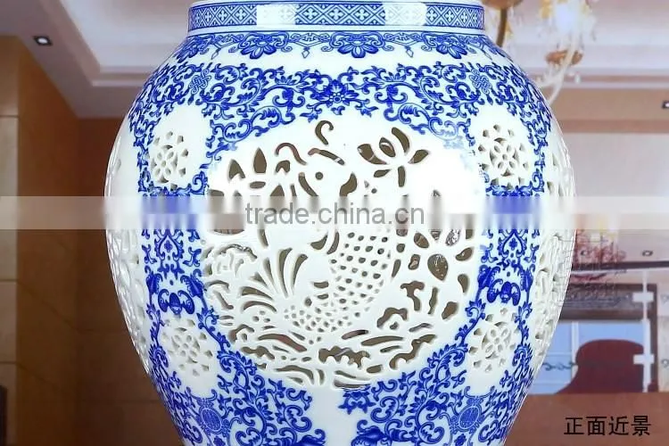 Vintage LED Pendant Light Blue White Porcelain Chandelier Star Jingdezhen Ceramic Loft Coffee Bar Restaurant Kitchen Lights