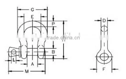 Adjustable Hot Dipped Screw Pin and Anchor Bolt Bow Shackle