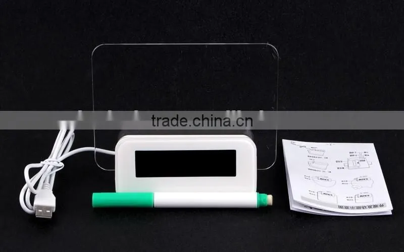 Message Board alarm clock with 4 port 2.0 USB HUB