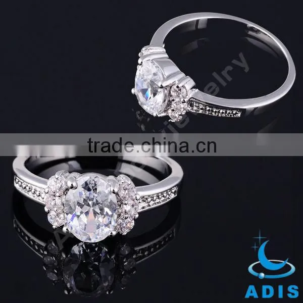 Fashion Jewelry Big White Zircon Engagement Ring Ladies' Finger Ring