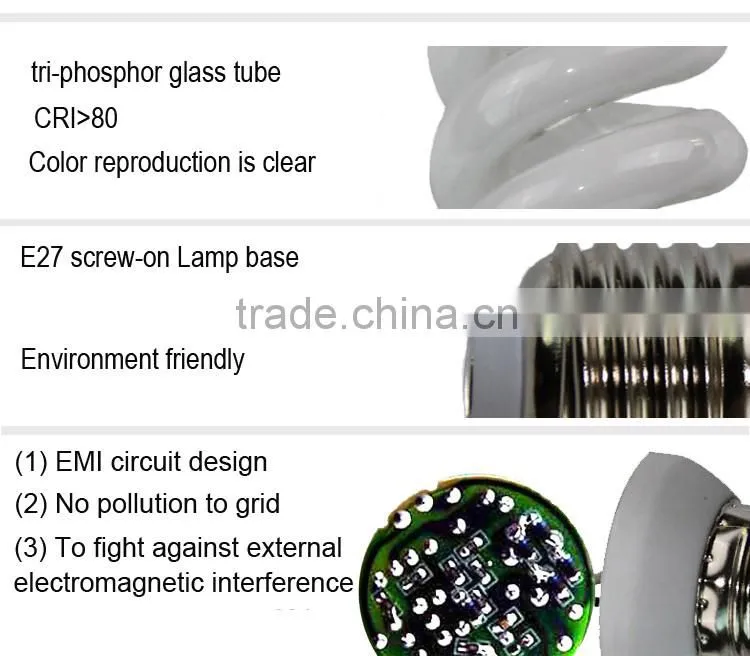 E27/B22 220V Energy Saving Bulb 25W/26W Half spiral CFL light 2700-6500k energy saving light bulb
