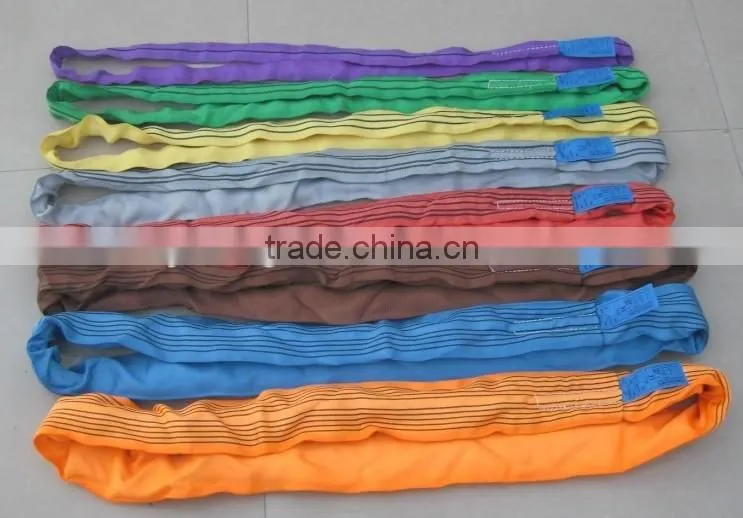100% polyester orange round sling lifting belt