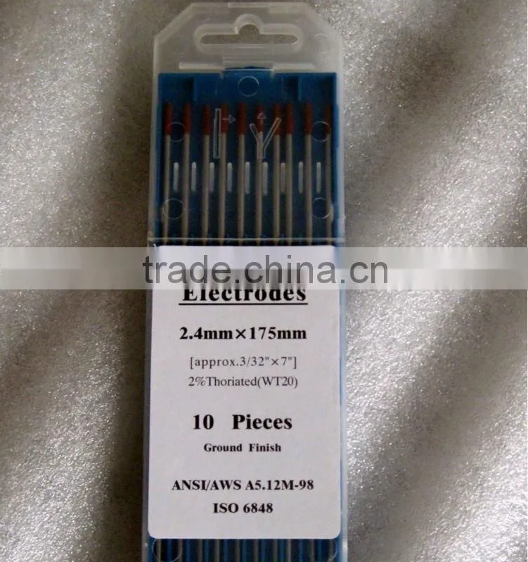 ISO 6848 2% WT20 2.0mm thoriated tungsten welding electrode