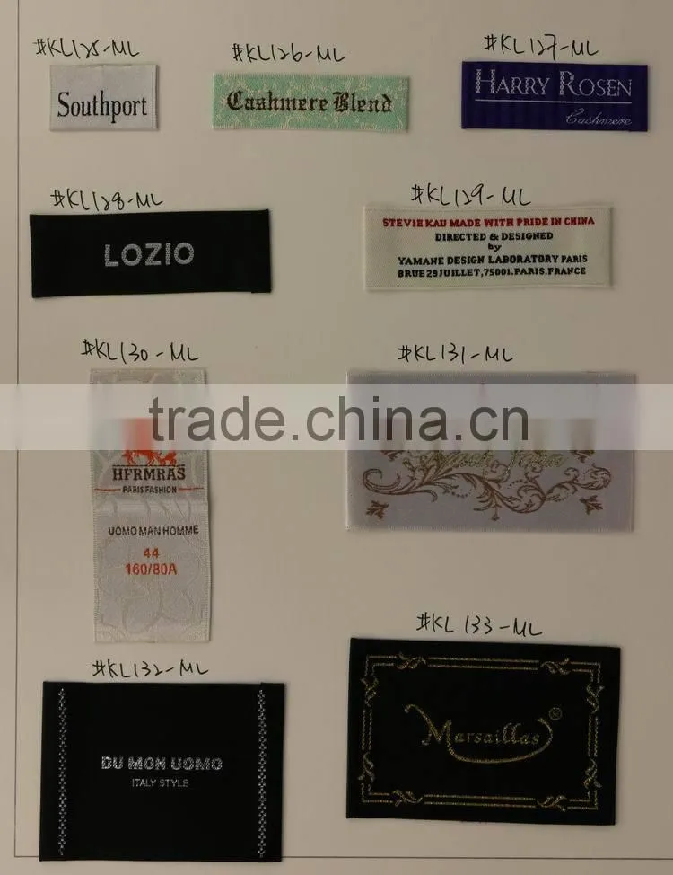 Custom Design Centerfold High Density Garment Damask Woven Labels
