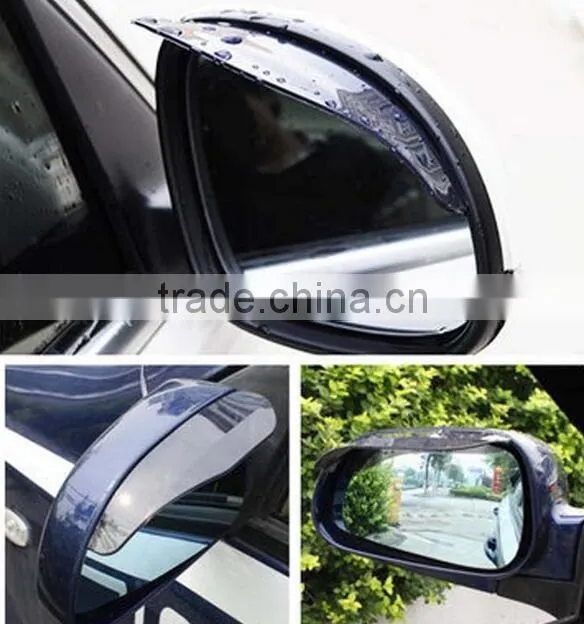 New design Flexible PVC Car Accessories Rearview Mirror Rain Shade Rainproof Blades /Car Back Mirror Eyebrow Rain Cover