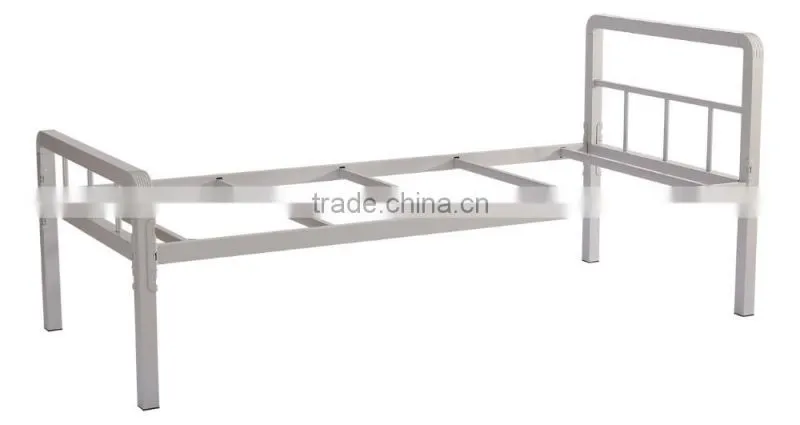Fashion high quality durable bedroom furniture steel single bed for hotel