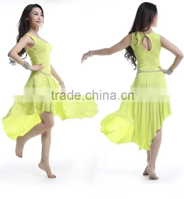 2014 Simple and Comfortable Cotton Belly Dance Practise Wear, Belly Dance Dress (QC2218)