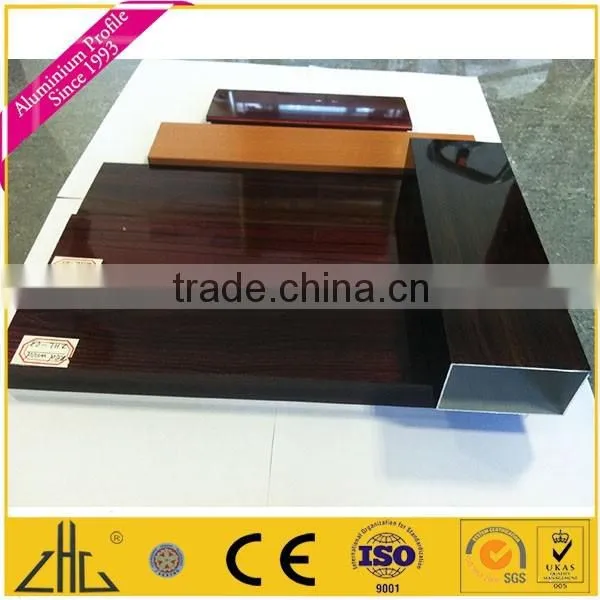 Wood finish aluminium profile for door and window manufacturer/supplier/ factory price customized aluminium wooden grain profile