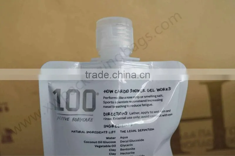 stand up spout pouch for shower gel